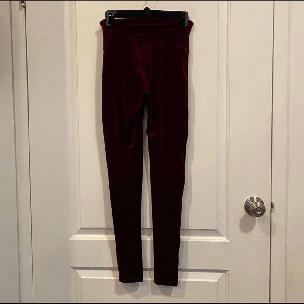 Spanx Velvet Leggings in Color Rich Burgundy - Picture 5 of 6